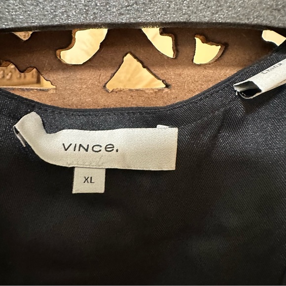NWT Vince V-Neck Midi Length Black Dress with Tie size XL reg $250 - Picture 5 of 5